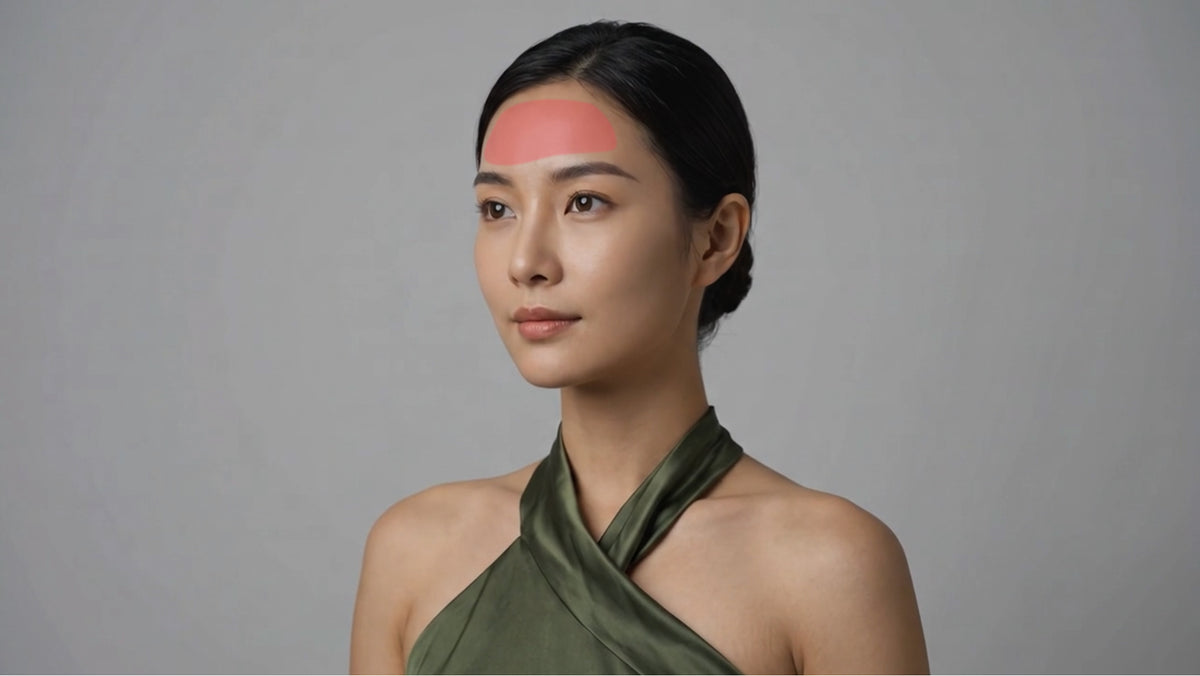 Facial zone map for 850nm near-infrared light targeting forehead wrinkles